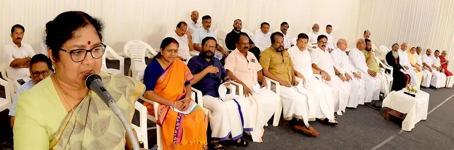 മാർ ജേക്കബ്‌ തുങ്കുഴി അനുസ്‌മരണ യോഗത്തിൽ മന്ത്രി ആർ ബിന്ദു സംസാരിക്കുന്നു