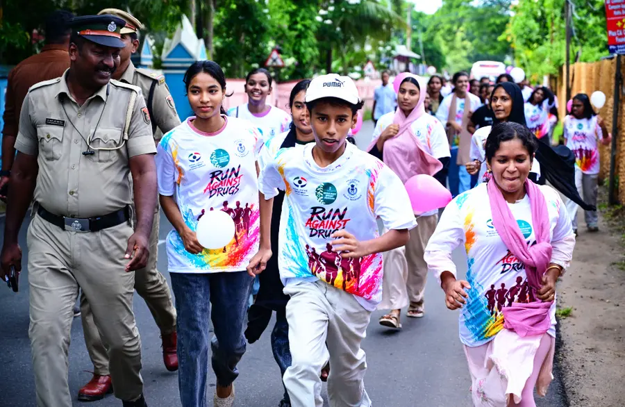 അന്താരാഷ്ട്ര ലഹരി വിരുദ്ധ ദിനാചരണത്തിന്റെ ഭാഗമായി നടന്ന ഫൺ റൺ