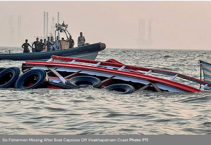 boat capsizes off Visakhapatnam coast