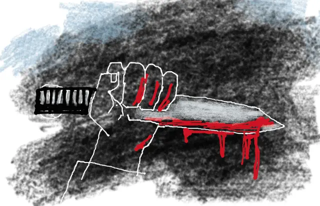 stabbed to death