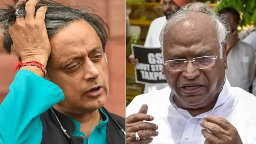 Shashi Tharoor kharge clash