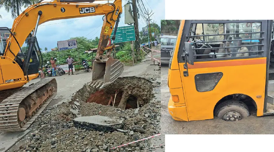 gutter in road