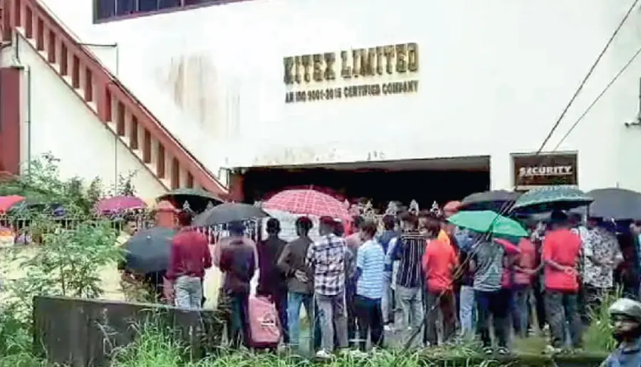 migrant workers protest in kitex