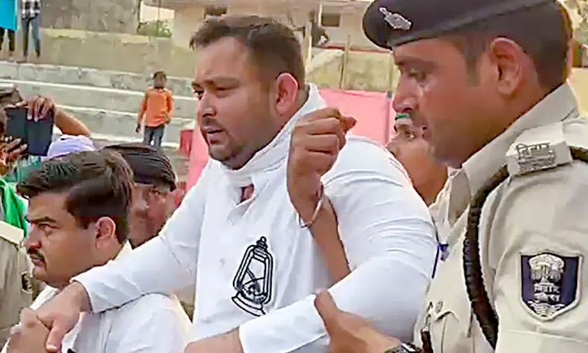 truck rams into thejshvi yadav motorcade