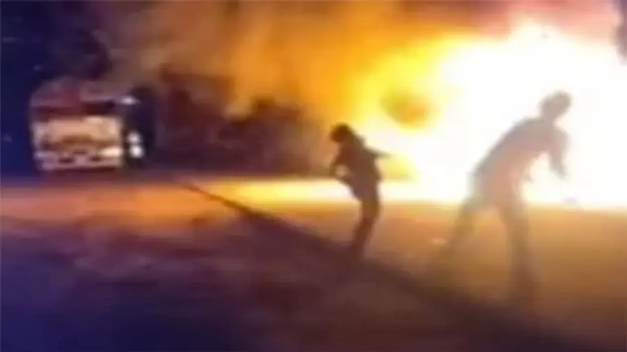 Kanwar Yathra pilgrims fired truck in up