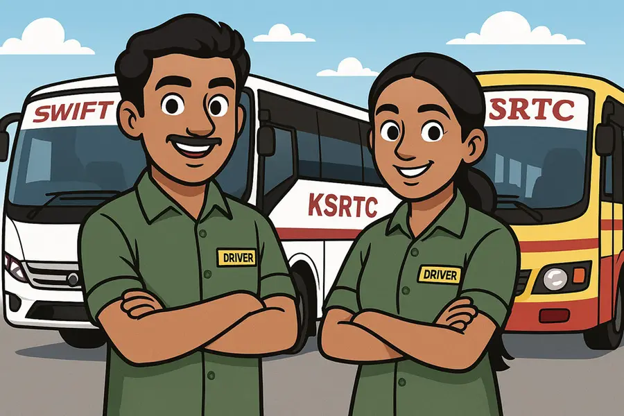 കെഎസ്ആര്ടിസി സ്വിഫ്റ്റിന്റെ ഉടമസ്ഥതയിലുള്ള ബസുകളിൽ ഡ്രൈവര് കം കണ്ടക്ടര് തസ്തികയിലേക്ക് കരാര് നിയമനം.