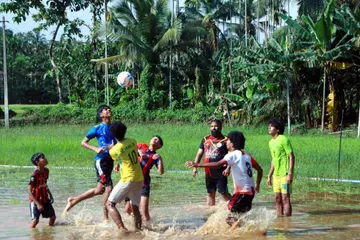 കയ്യൂർ രക്തസാക്ഷി സ്മാരക ആർട്സ് ആൻഡ് സ്പോർട്സ് സംഘടിപ്പിച്ച മൺസൂൺ ഫുട്ബോൾ മത്സരത്തിൽനിന്ന്