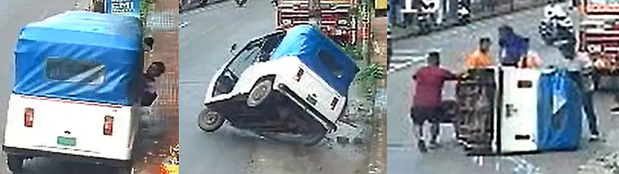 കാസർകോട് സ്കൂൾ കുട്ടികൾ സഞ്ചരിച്ച ഓട്ടോറിക്ഷ റോഡിലെ നടപ്പാതയിൽ തട്ടിമറിഞ്ഞ് അപകടത്തിൽപ്പെട്ടു. 