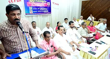 സീനിയർ സിറ്റിസൺസ് ഫ്രണ്ട്സ് വെൽഫെയർ അസോസിയേഷൻ ജില്ലാ സമ്മേളനം ജില്ലാ പഞ്ചായത്ത് പ്രസിഡന്റ് സാബു അബ്രഹാം ഉദ്ഘാടനംചെയ്യുന്നു