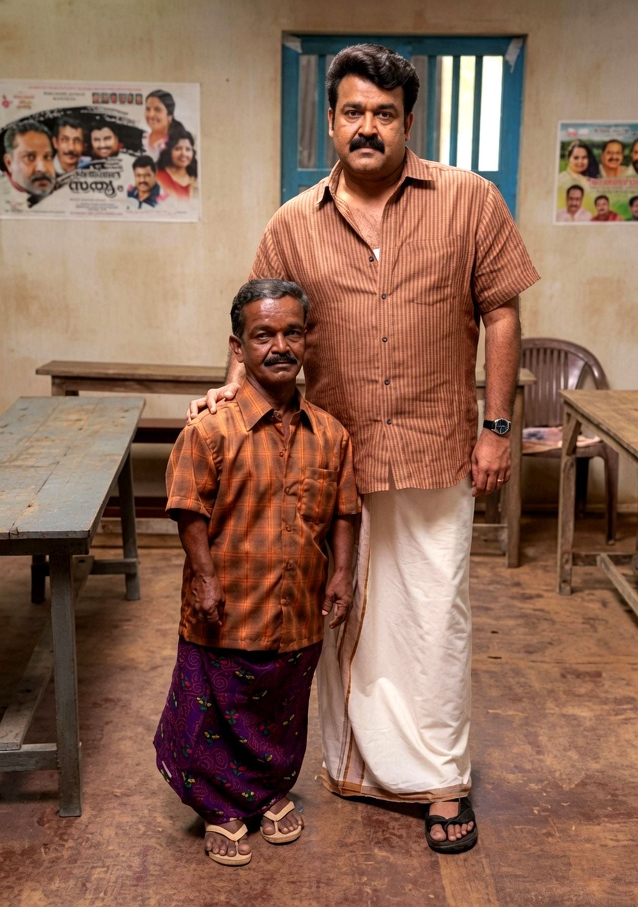 മോഹൻലാലിനൊപ്പം ദശ്യം സിനിമയുടെ  ചിത്രീകരണത്തിനിടയിൽ