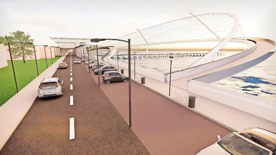 തലശേരി കടൽപ്പാലം എലിവേറ്റഡ് വാക്വേയുടെ രൂപരേഖ