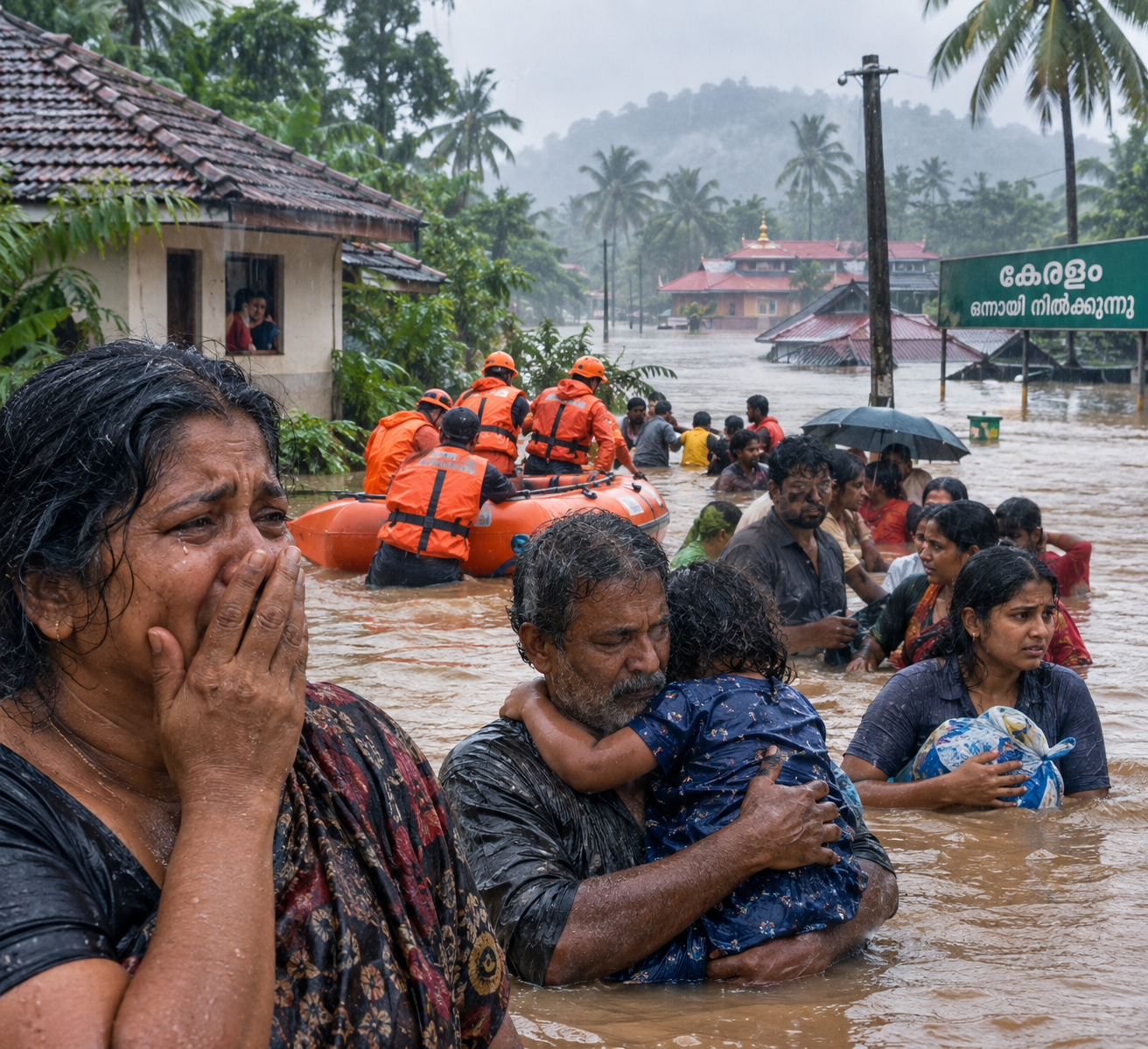 Flood victims in distress