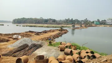 പട്ടാമ്പിയിൽ പുതിയ പാലത്തിന്റെ നിർമാണം പുരോഗമിക്കുന്നു