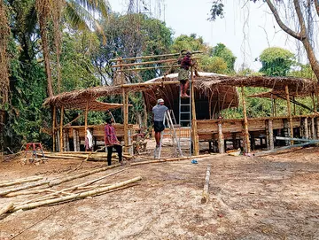 പാതിരാമണൽ ദ്വീപിൽ ആംഫി തിയറ്റർ നിർമാണം പുരോഗമിക്കുന്നു