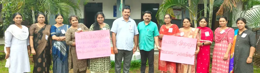 കണിമംഗലം എസ്എൻ ഗേൾസ് ഹൈസ്കൂളിൽ നടത്തിയ പ്രതിഷേധ ശൃംഖല കെഎസ്ടിഎ ജില്ലാ സെക്രട്ടറി
സി സാജൻ ഇഗ്നേഷ്യസ് ഉദ്ഘാടനം ചെയ്യുന്നു