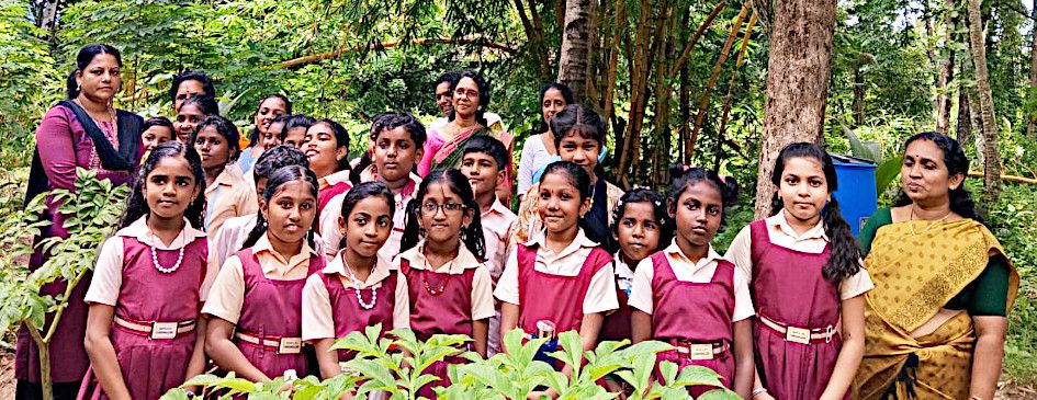 ലോക പ്രകൃതി സംരക്ഷണ ദിനാചരണത്തോടനുബന്ധിച്ച് കണിച്ചനല്ലൂർ ഗവ. എൽപി സ്കൂളിലെ വിദ്യാർഥികൾ അധ്യാപകർക്കൊപ്പം  കർഷക പ്രസന്നയുടെ കൃഷിയിടത്തിൽ നടത്തിയ പ്രകൃതി നടത്തത്തിൽനിന്ന്