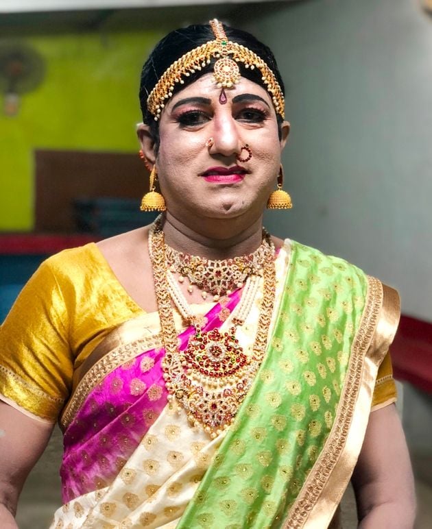 മണികണ്ഠ വിജയൻ  കണ്യാർകളി വേഷത്തിൽ