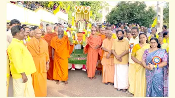 ശിവഗിരിയിൽ നടന്ന ശ്രീനാരായണ ഗുരു ജയന്തി ഘോഷയാത്ര