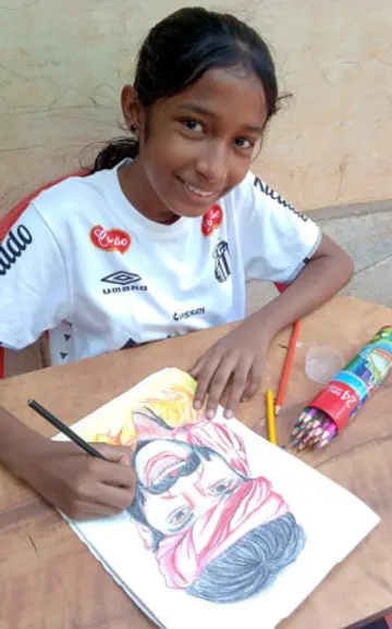 അനുശ്രീ ചിത്രരചനയിൽ