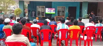 അർജന്റീനക്ക് വേണ്ടിയുള്ള ലയണൽ മെസിയുടെ അവസാന മത്സരം കാണാൻ നൈനാംവളപ്പിലെത്തിയ ആരാധകർ