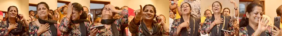 മലയാളിതാരം ശ്രീശങ്കർ ജപ്പാനിലെ നഗോയയിൽ ലോങ്‌ജമ്പിൽ മത്സരിക്കുന്നത് യാക്കരയിലെ വീട്ടിൽനിന്ന് ടിവിയിൽ കാണുന്ന അമ്മ കെ എം ബിജിമോളുടെ വിവിധ ഭാവങ്ങൾ/ഫോട്ടോ സുമേഷ് കോടിയത്ത്