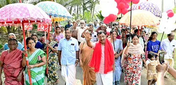 തൃക്കരിപ്പൂർ മണ്ഡലം എൽഡിഎഫ് സ്ഥാനാർഥി വി പി പി മുസ്തഫയ്‌ക്ക്‌ പാലായിയിൽ നൽകിയ സ്വീകരണം