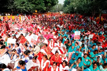 ASHA Workers' Protest in Jantar-Mantar, New Delhi (Picture Courtesy: CITU)