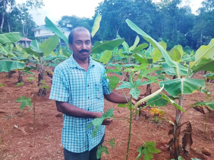 Vinod Kumar in the garden