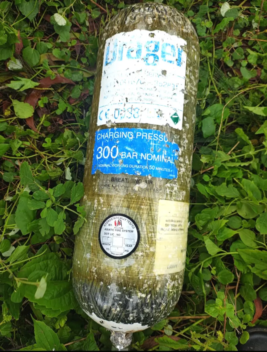 Cylinder washed up on Punnapra Narbona beach