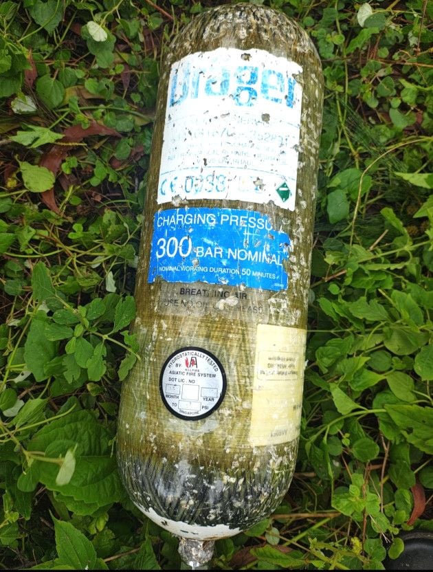 Cylinder washed up on Punnapra Narbona beach