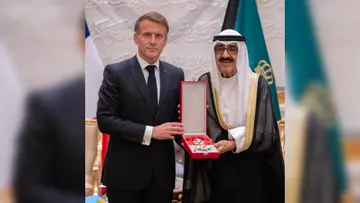 Amir Sheikh Mishal Al-Ahmad Al-Jaber Al-Sabah Emmanuel Macron 