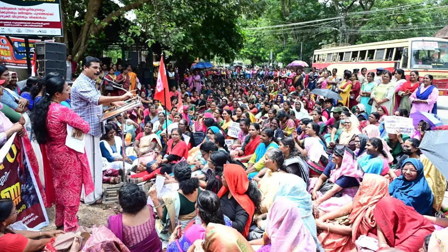 Anganwadi workers protest  