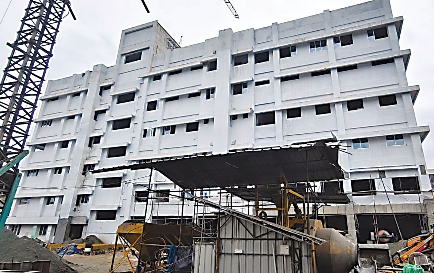 Construction of a six-storey building in progress at Cherthala Taluk Hospital