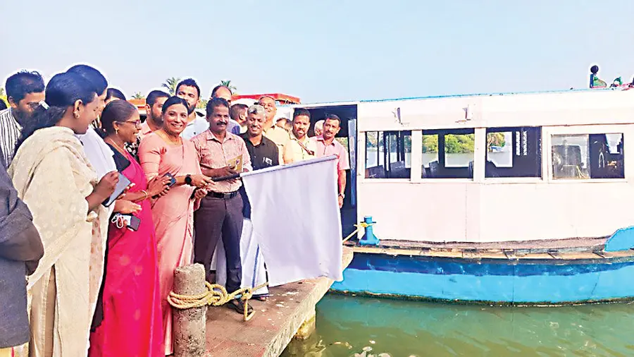 Panavalli- Thevara Boat Service flagged off by Dalima MLA at Arukkutty Terminal