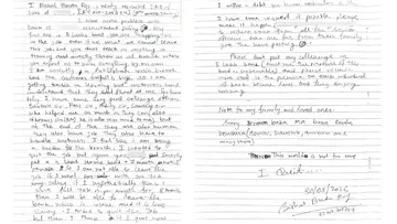 BANK EMPLOYEE SUICIDE NOTE