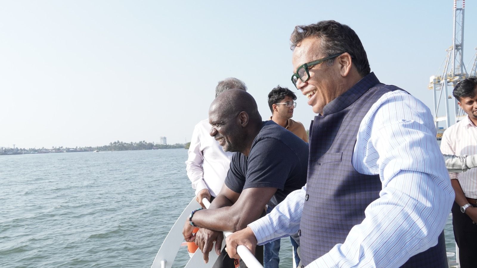 Ben Johnson Visits Kochi Water Metro