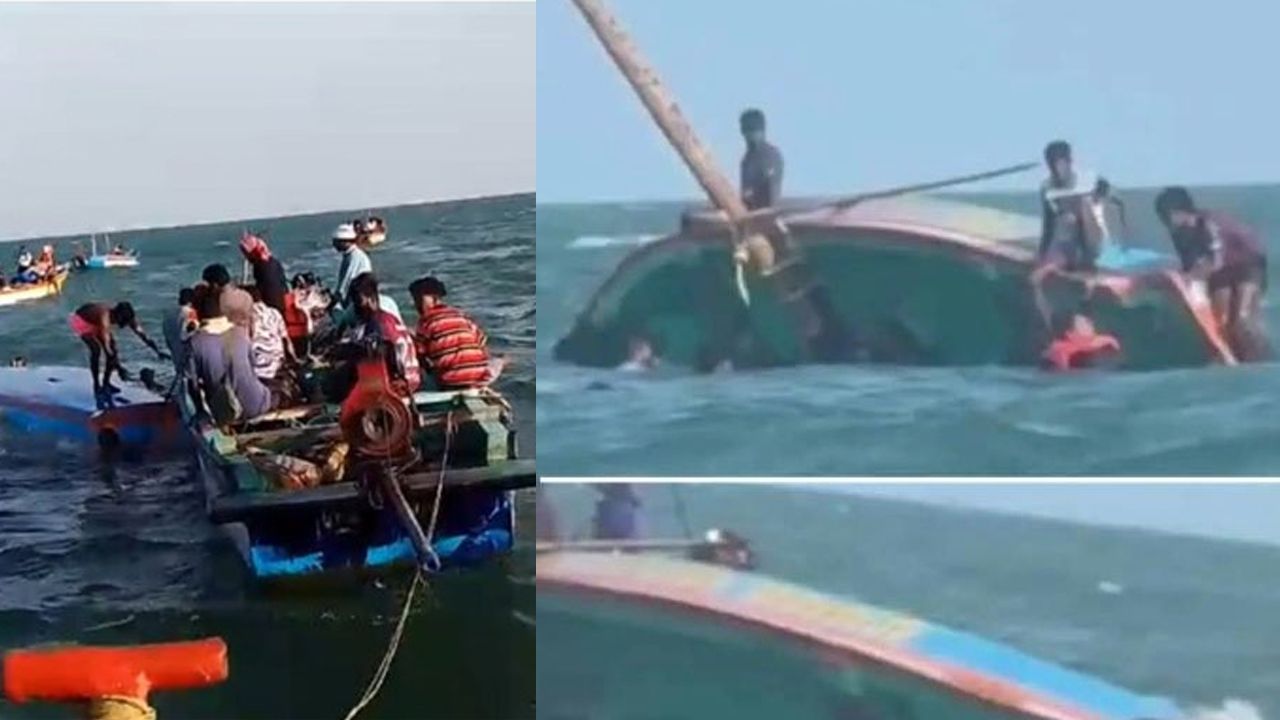 Boat capsizes