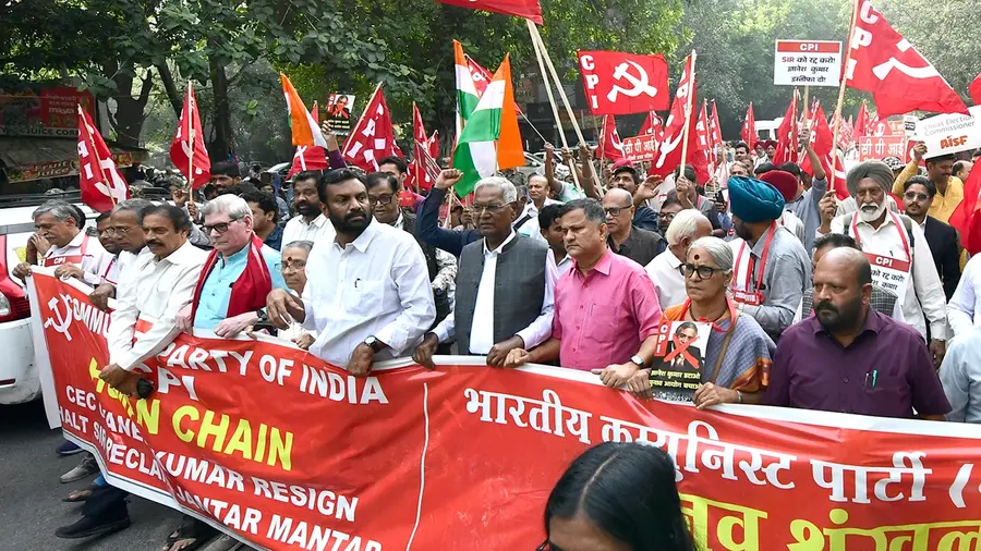 CPI human chain Delhi