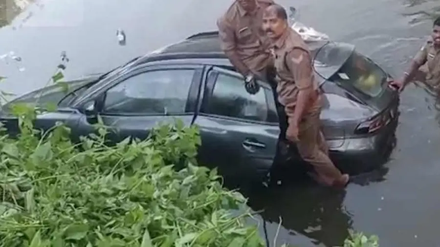 Car overturned