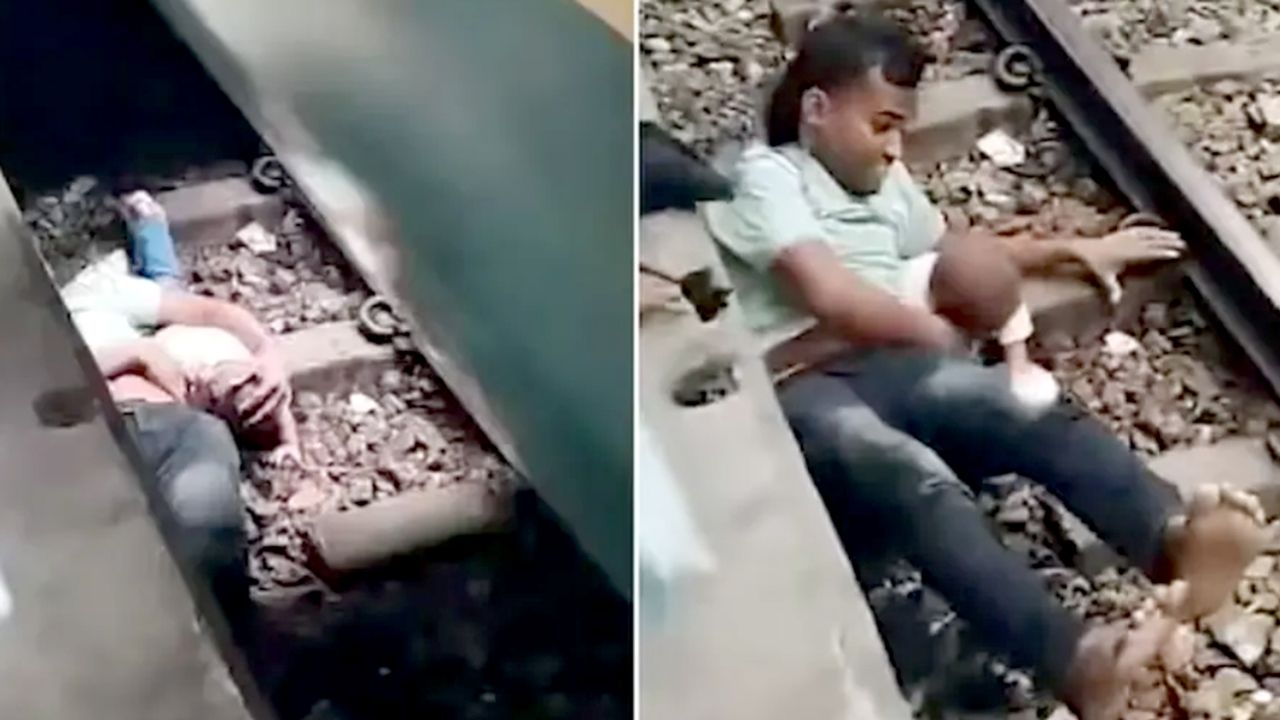 Child Rescued Railway track