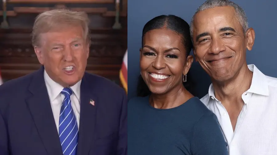 Donald Trump Barack and Michelle Obama
