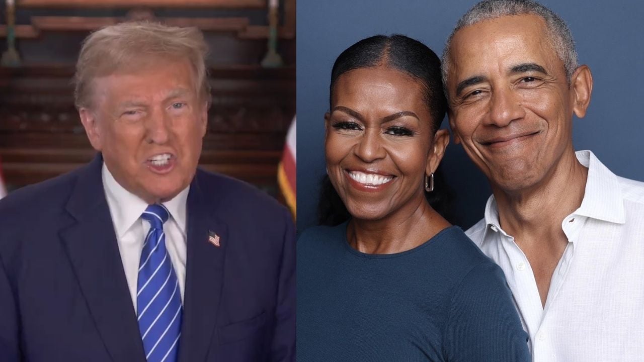 Donald Trump Barack and Michelle Obama