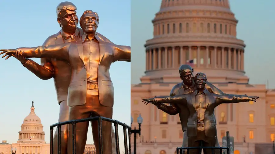 Donald Trump and Jeffrey Epstein Statue