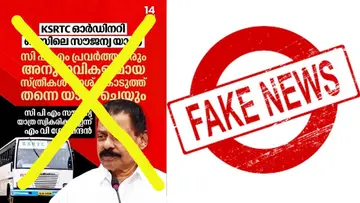 FAke news against m v govindan about ksrtc free ride