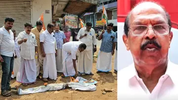 G Sudhakaran Congress effigy burning