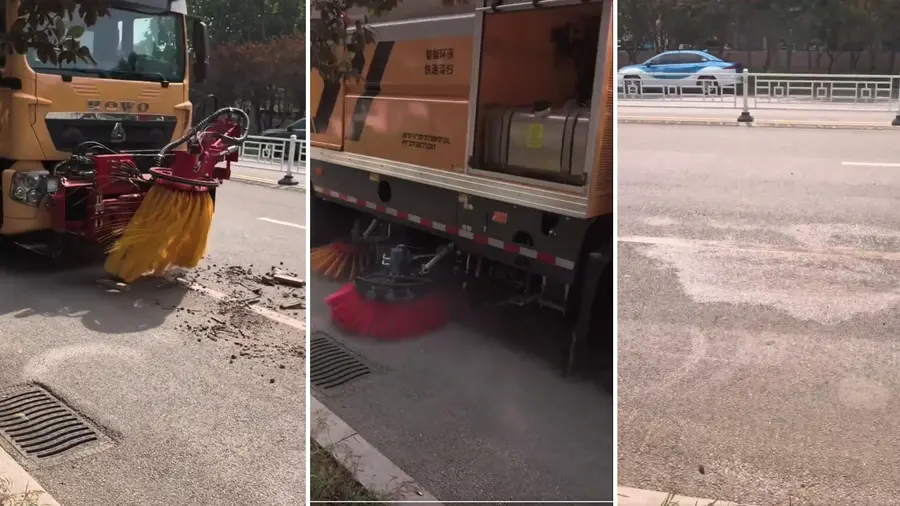 High-speed road sweeper in China.
