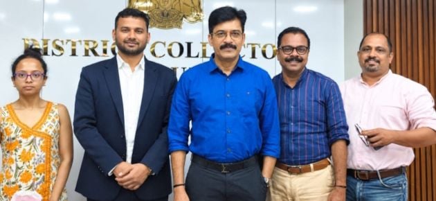 ആലപ്പുഴയിൽ എത്തിയ ഐസിഎൽ ഇഐ സംഘം കലക്‍‍ടർ ഷാജി വി നായരോടൊപ്പം