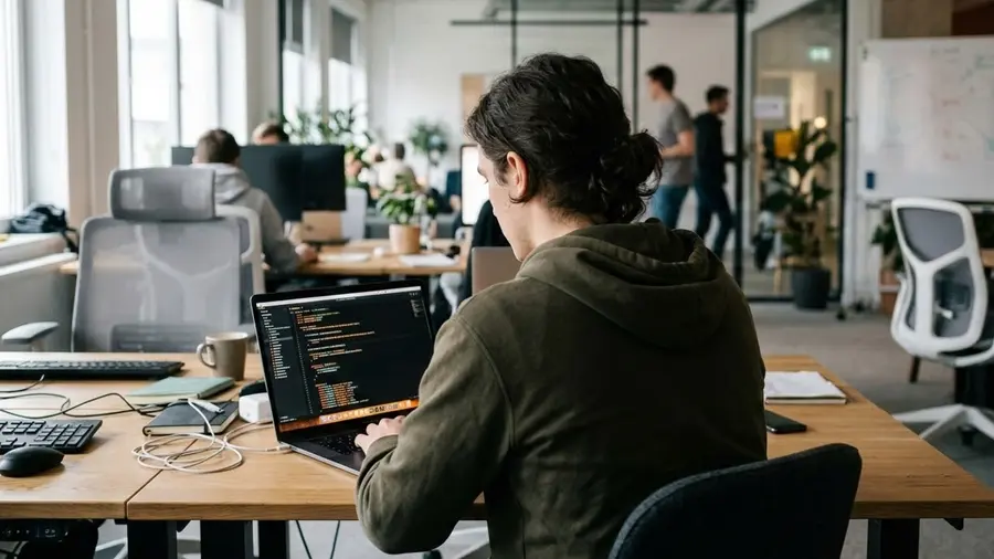 IT Employee Working