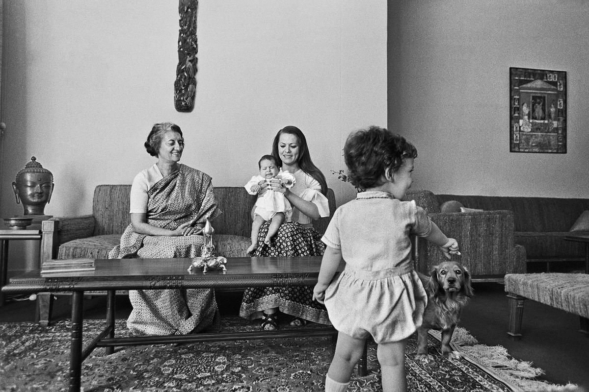 Indira Gandhi with family