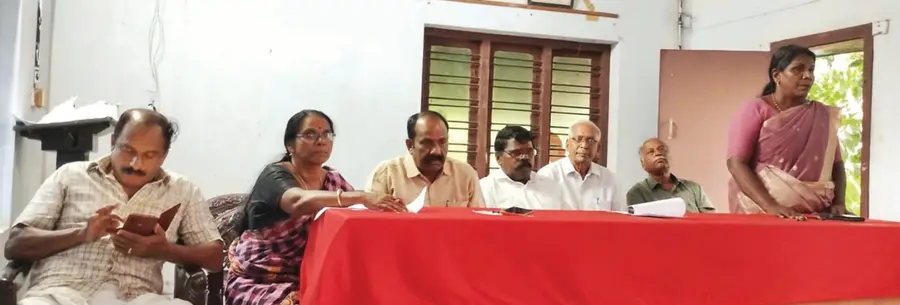 കെഎസ്കെടിയു സ്വാഗതസംഘം രൂപീകരണയോഗം സംസ്ഥാന കമ്മിറ്റി അംഗം എൻ സുധാമണി ഉദ്ഘാടനംചെയ്യുന്നു